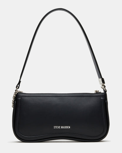 ANGEL Bag Black Top-Zipper Structured Shoulder Strap Handbag Steve Madden BLACK