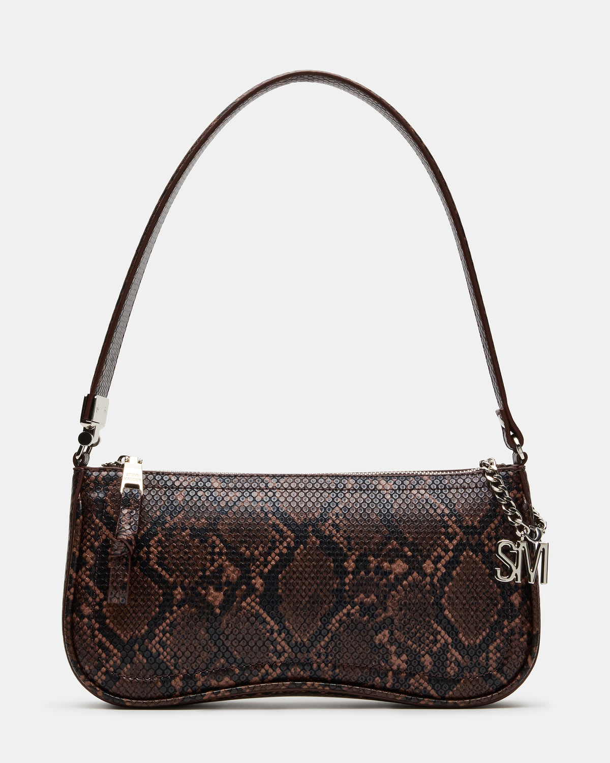 ANGEL Bag Brown Snake Top-Zipper Structured Shoulder Strap Handbag Steve Madden BROWN SNAKE