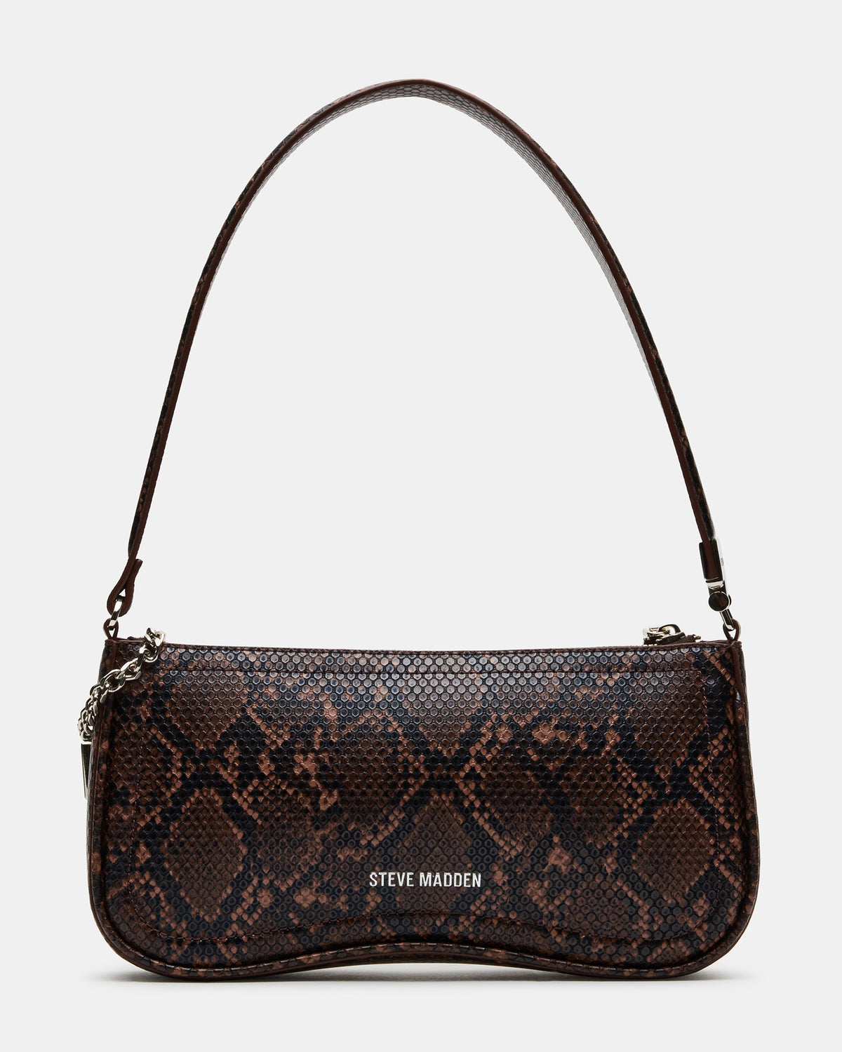 ANGEL Bag Brown Snake Top-Zipper Structured Shoulder Strap Handbag Steve Madden BROWN SNAKE