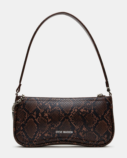 ANGEL Bag Brown Snake Top-Zipper Structured Shoulder Strap Handbag Steve Madden BROWN SNAKE
