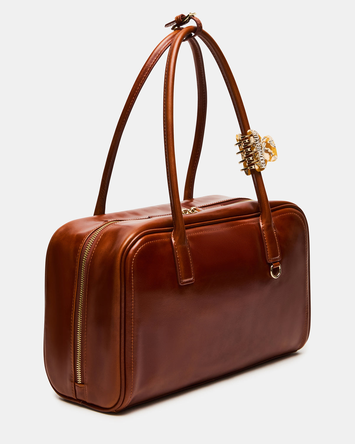 CANDICE Bag Rust Shoulder Strap Box Satchel Handbag Steve Madden RUST LEATHER