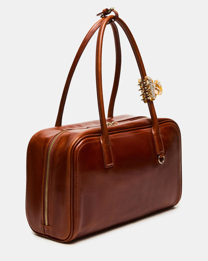 CANDICE Bag Rust Shoulder Strap Box Satchel Handbag Steve Madden RUST LEATHER