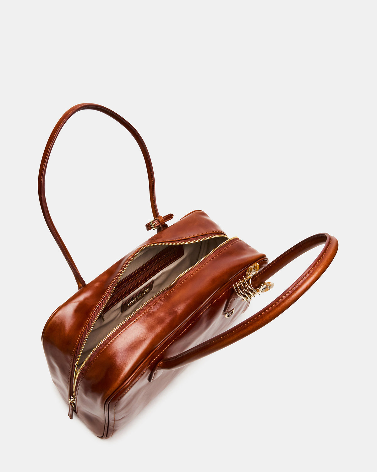 CANDICE Bag Rust Shoulder Strap Box Satchel Handbag Steve Madden RUST LEATHER