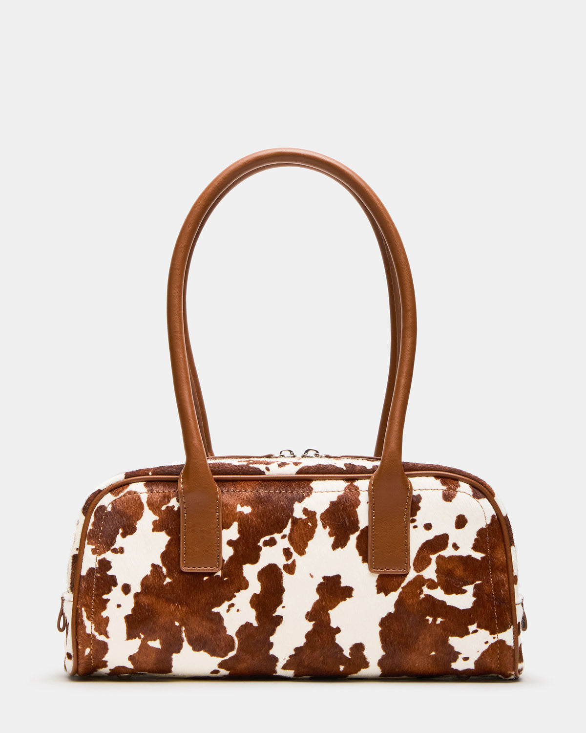 ANISE Bag Brown Cow Print Elongated Shoulder Strap Handbag Steve Madden BROWN MULTI