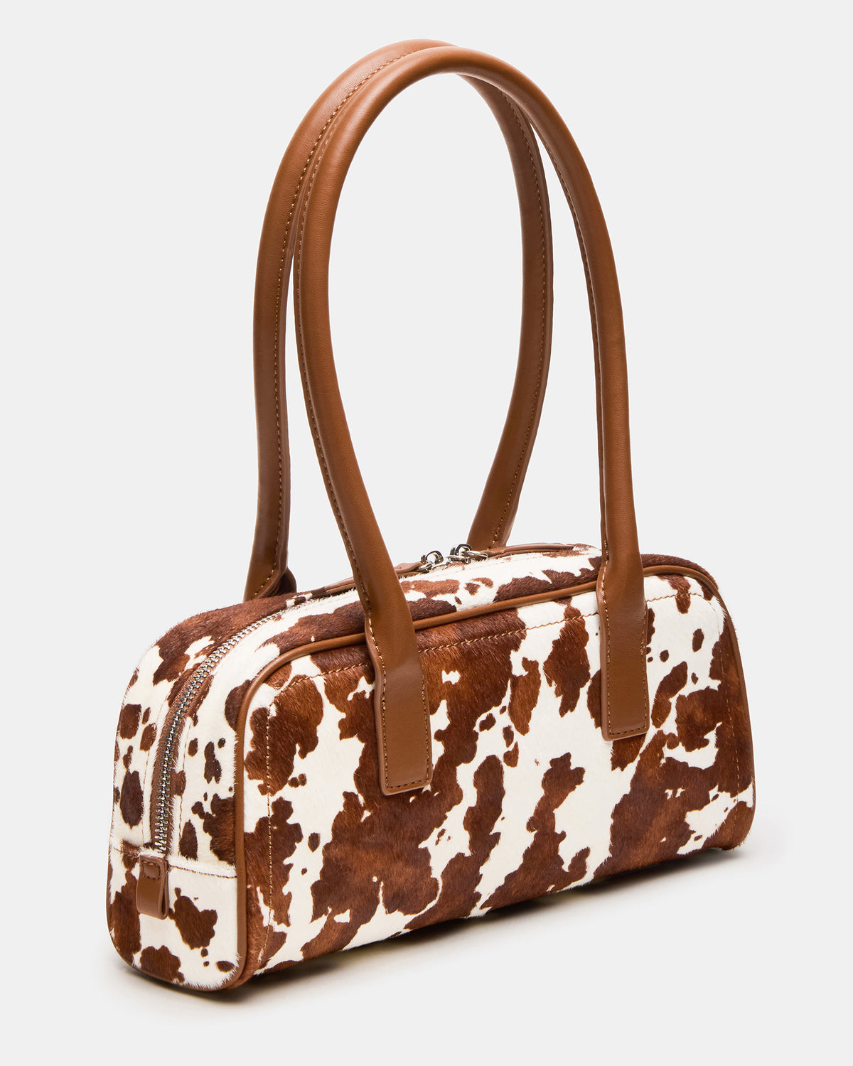 ANISE Bag Brown Cow Print Elongated Shoulder Strap Handbag Steve Madden BROWN MULTI
