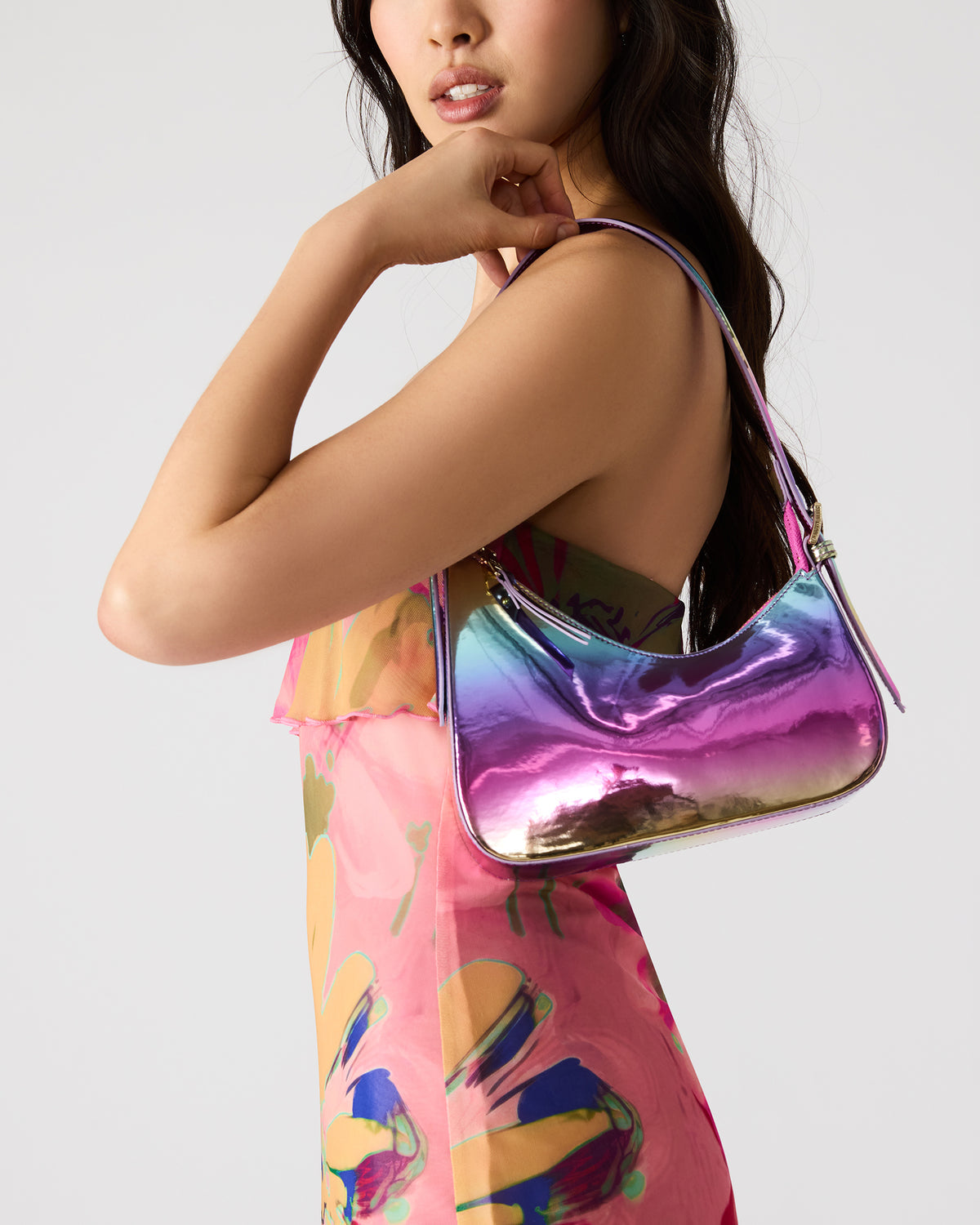 SMITH Bag Metallic Multi Asymmetric Shoulder Handbag Steve Madden METALLIC MULTI