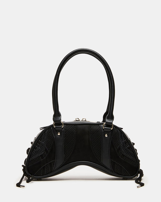 KODY Bag Black Lace-Up Buckle Shoulder Strap Handbag Steve Madden BLACK