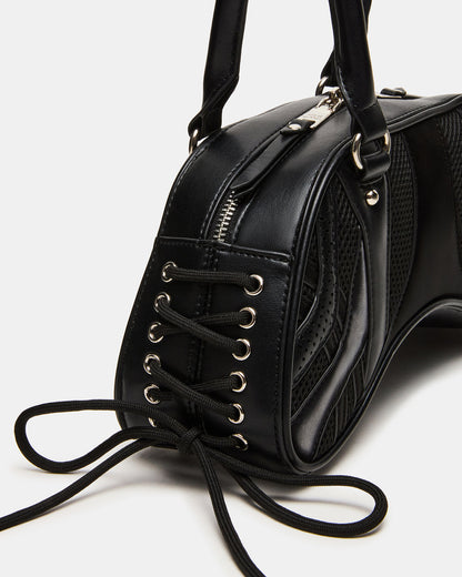 KODY Bag Black Lace-Up Buckle Shoulder Strap Handbag Steve Madden BLACK