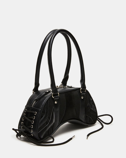 KODY Bag Black Lace-Up Buckle Shoulder Strap Handbag Steve Madden BLACK