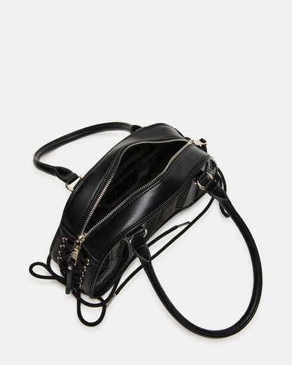 KODY Bag Black Lace-Up Buckle Shoulder Strap Handbag Steve Madden BLACK