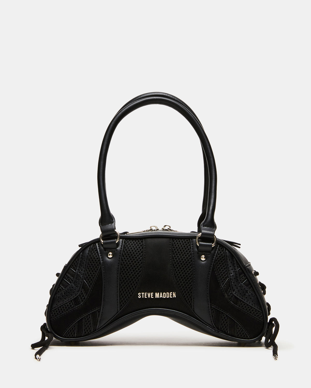 KODY Bag Black Lace-Up Buckle Shoulder Strap Handbag Steve Madden BLACK