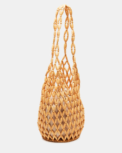 FIJI Natural Women's Beaded Shoulder Bag Steve Madden NATURAL