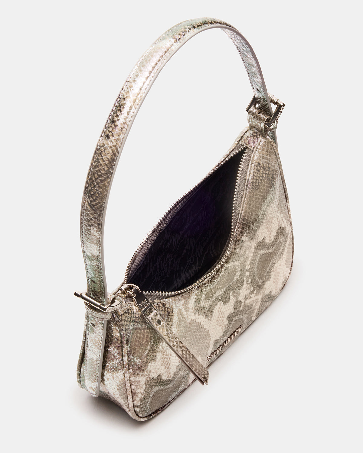 SMITH Bag Silver Snake Asymmetric Shoulder Handbag Steve Madden SILVER SNAKE