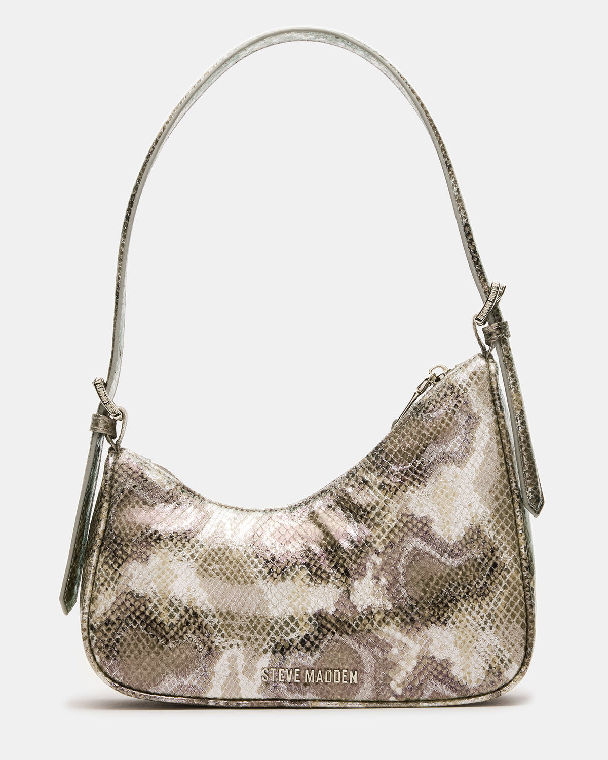 SMITH Bag Silver Snake Asymmetric Shoulder Handbag Steve Madden SILVER SNAKE