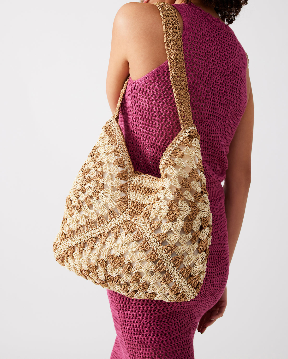 BORA Natural Multi Women's Raffia Hobo Shoulder Bag Steve Madden NATURAL MULTI