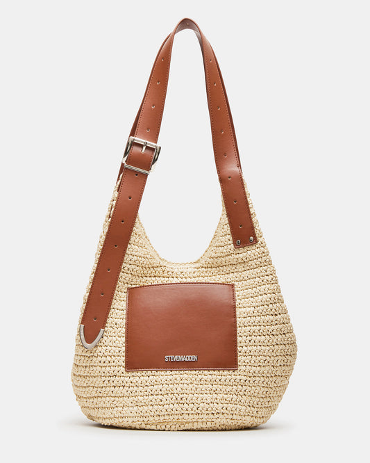 HIPPEE Cognac Multi Women's Belt Tip Buckle Shoulder Strap Bag Steve Madden COGNAC MULTI