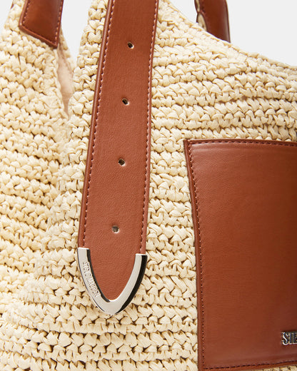 HIPPEE Cognac Multi Women's Belt Tip Buckle Shoulder Strap Bag Steve Madden COGNAC MULTI