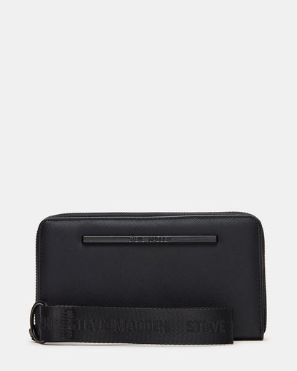 ZIP Wallet Black Zipper Cloure Wristlet Wallet Steve Madden BLACK