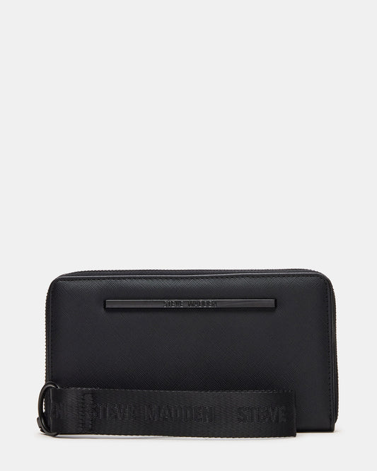 ZIP Wallet Black Zipper Cloure Wristlet Wallet Steve Madden BLACK