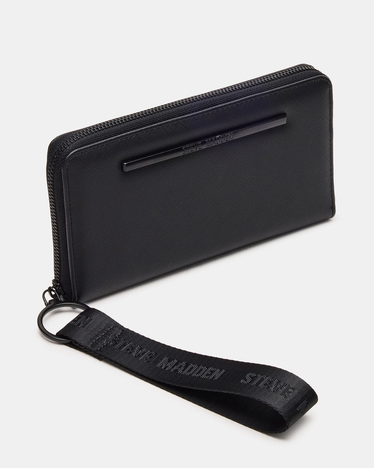ZIP Wallet Black Zipper Cloure Wristlet Wallet Steve Madden BLACK