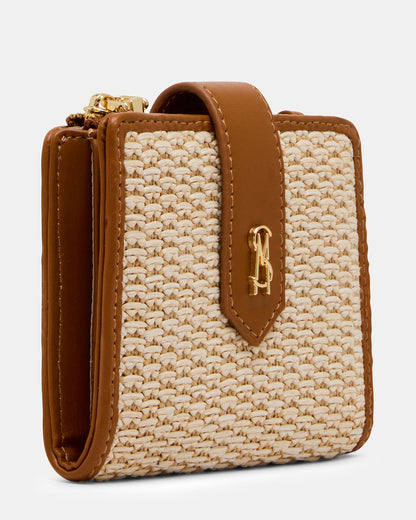 JEM STRAW Light Natural Bifold Wallet Steve Madden LIGHT NATURAL