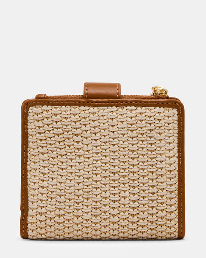 JEM STRAW Light Natural Bifold Wallet Steve Madden LIGHT NATURAL