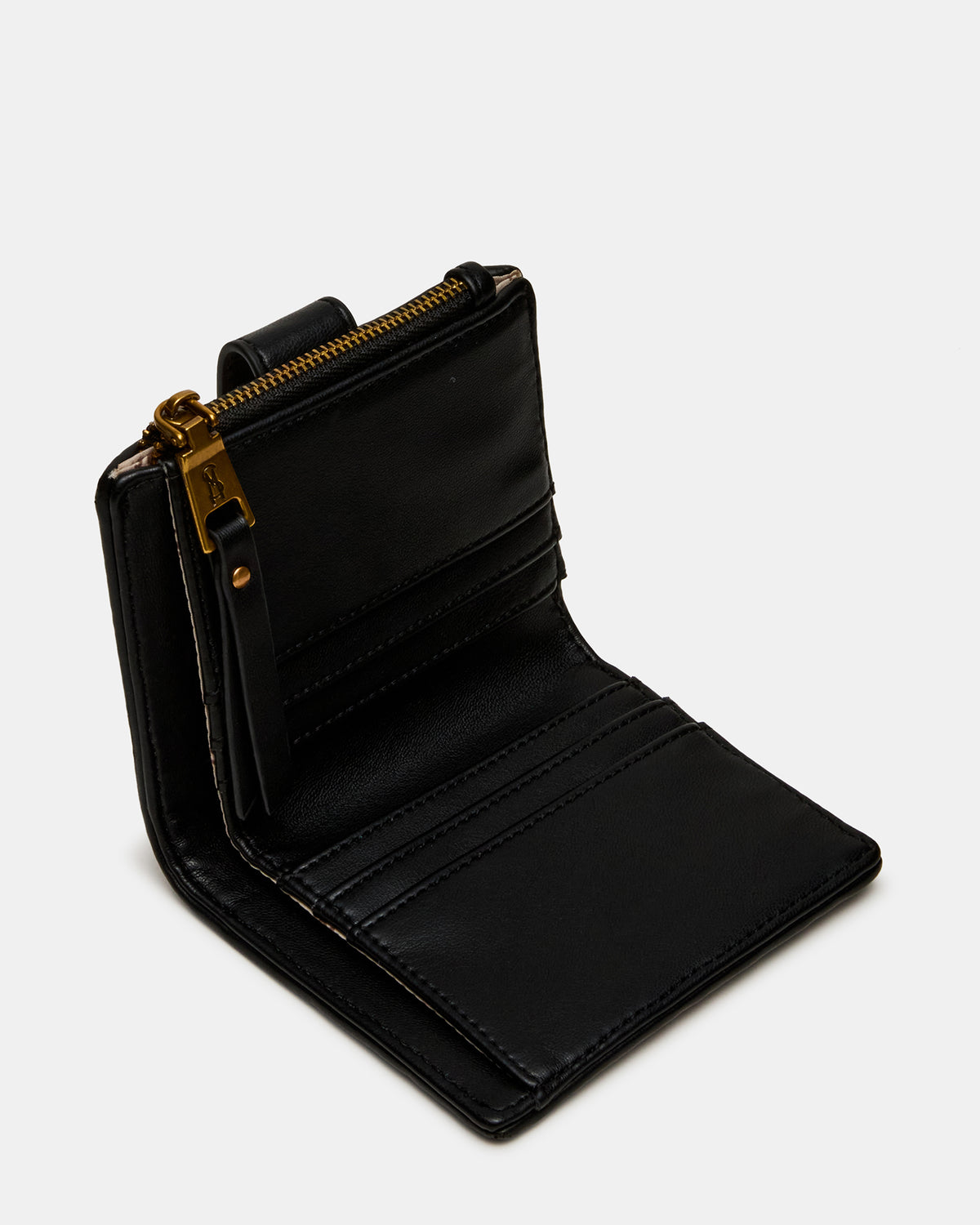 JEM STRAW Black Natural Bifold Wallet Steve Madden BLACK NATURAL