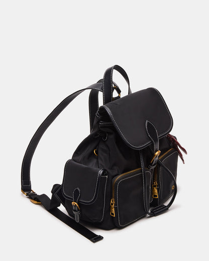 STUDIO Bag Black Nylon Cargo Pocket Drawstring Women's Backpack Handbag Steve Madden BLACK