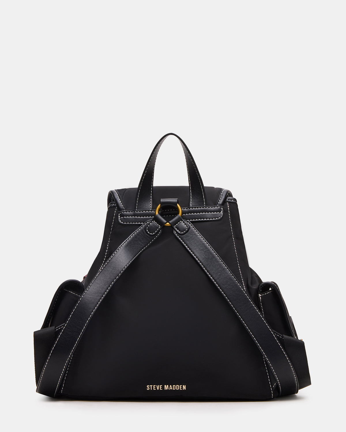 STUDIO Bag Black Nylon Cargo Pocket Drawstring Women's Backpack Handbag Steve Madden BLACK