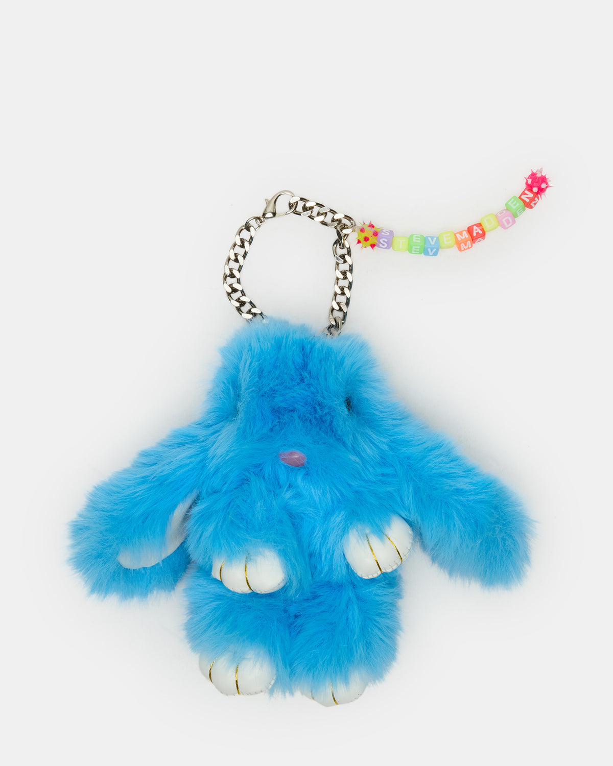 BUNNY BAG CHARM Blue Multi-Colored Alphabet Letter Beaded Plush Bunny Bag Charm Steve Madden BLUE