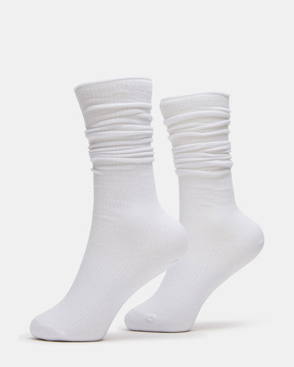2 PACK RIB SLOUCH SOCKS WHITE Women's Ribbed Quarter Socks Steve Madden WHITE