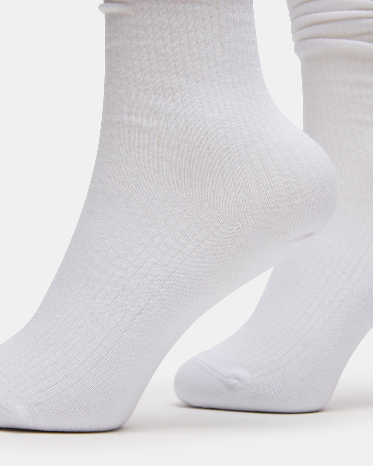2 PACK RIB SLOUCH SOCKS WHITE Women's Ribbed Quarter Socks Steve Madden WHITE