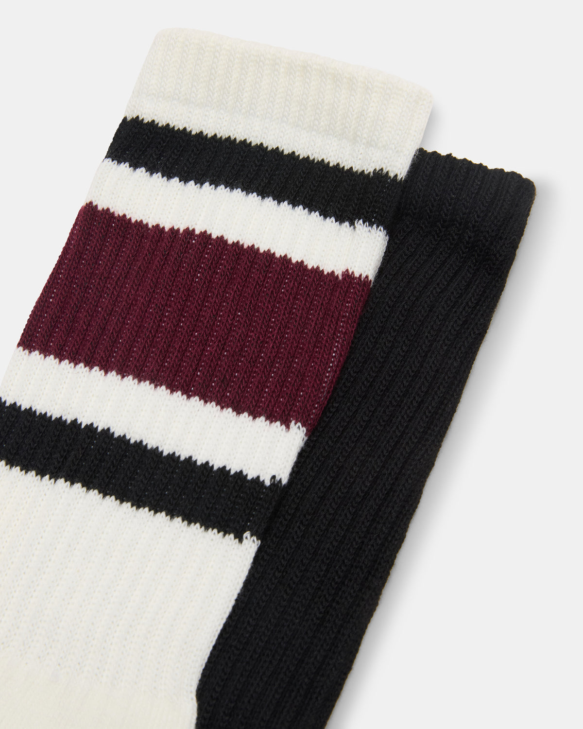 IVY 2 PACK STRIPE ATHLEISURE SOCKS Cherry Women's Stripe Athletic Socks Steve Madden CHERRY
