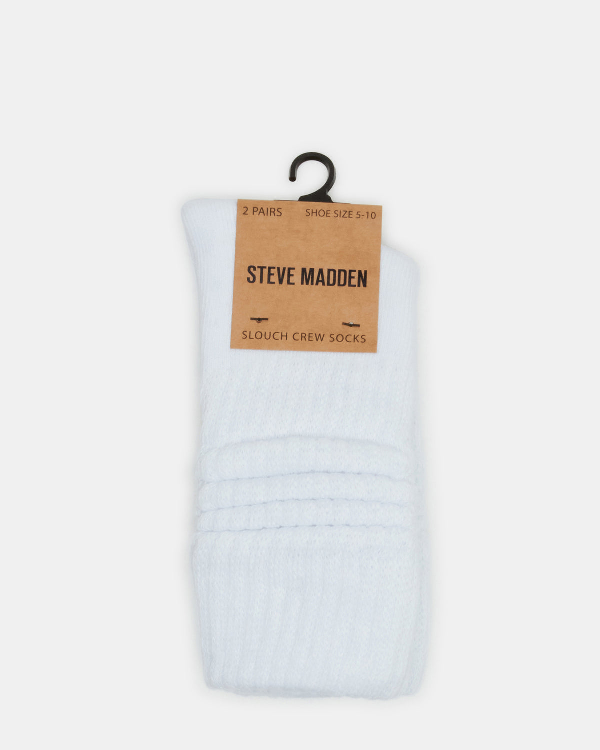 2 PACK SLOUCHY CREW SOCKS WHITE Scrunch Socks Steve Madden WHITE