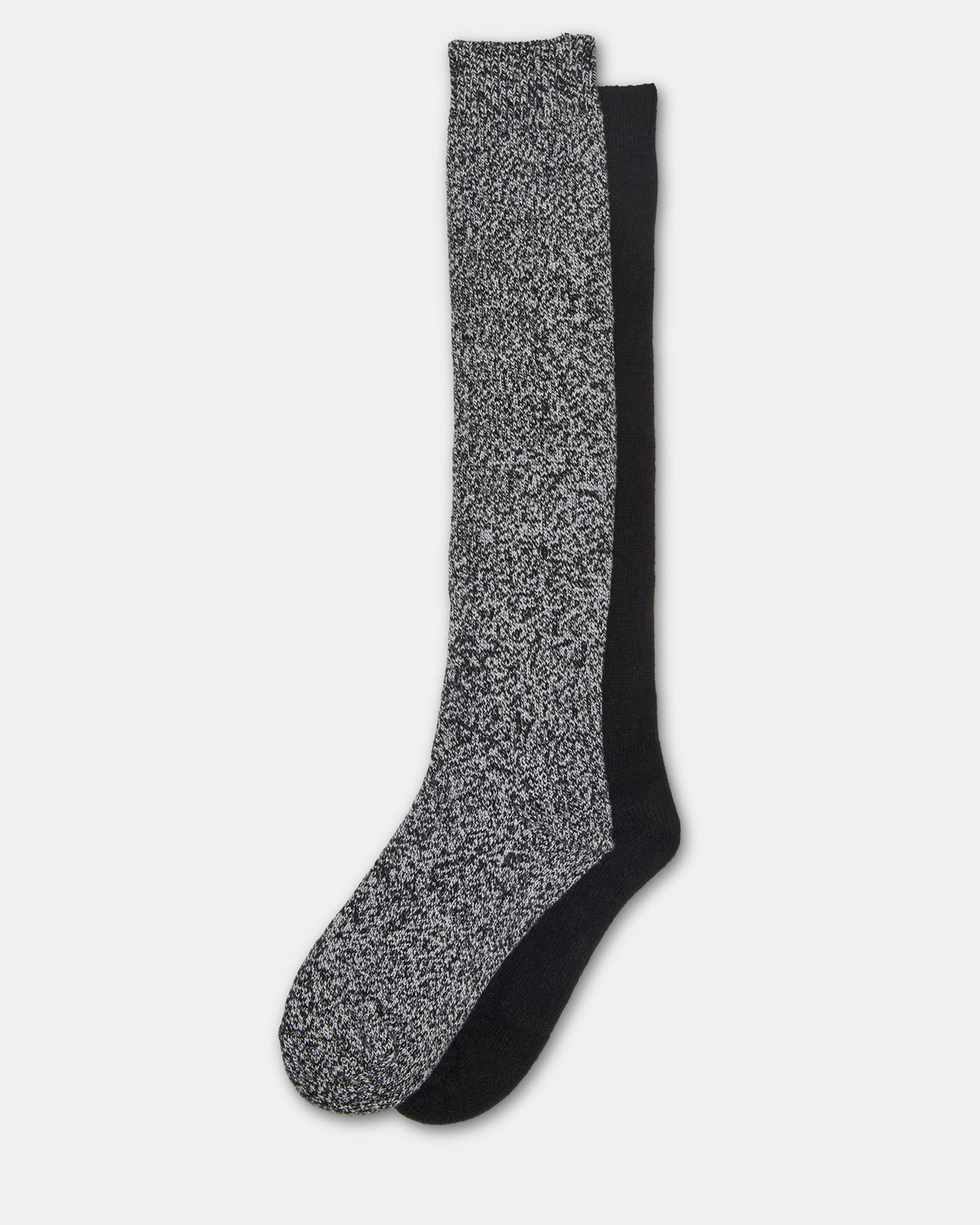 FALL 2 PACK MARLED KNEE HIGH SOCKS Black Women's Marled Knee-High Socks Steve Madden BLACK