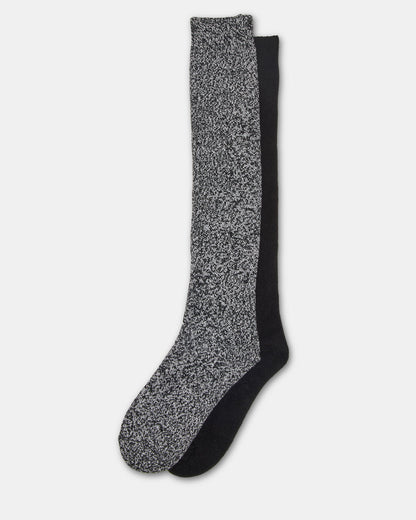 FALL 2 PACK MARLED KNEE HIGH SOCKS Black Women's Marled Knee-High Socks Steve Madden BLACK