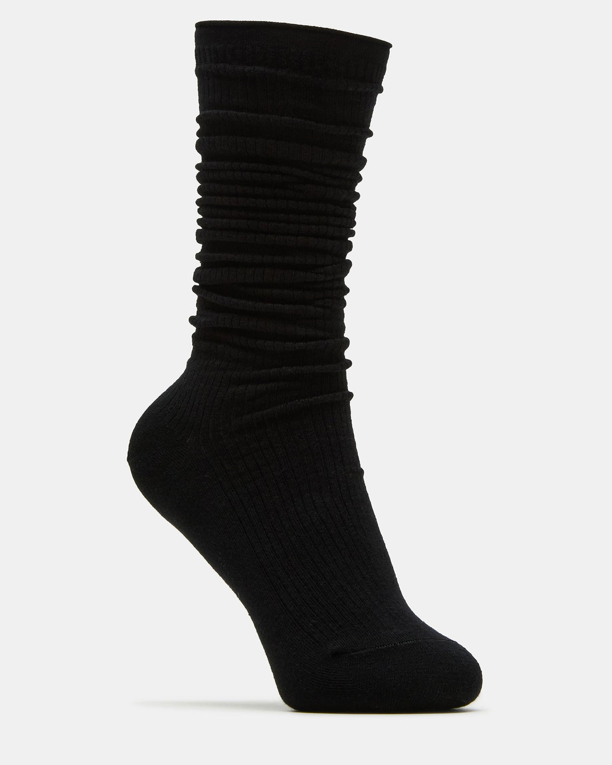 2 PACK SLOUCHY CREW SOCKS BLACK WHITE Scrunch Socks Steve Madden BLACK WHITE