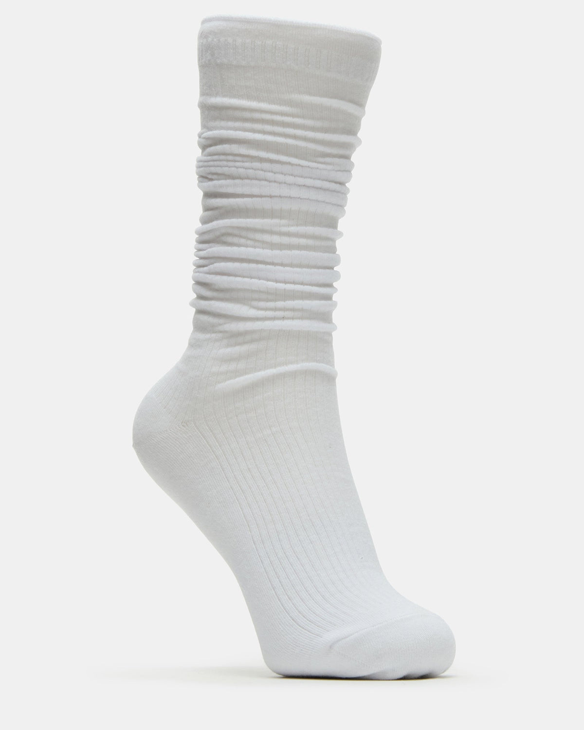 2 PACK SLOUCHY CREW SOCKS BLACK WHITE Scrunch Socks Steve Madden BLACK WHITE