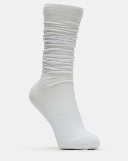 2 PACK SLOUCHY CREW SOCKS BLACK WHITE Scrunch Socks Steve Madden BLACK WHITE