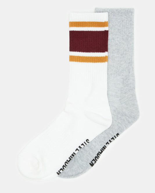 VARSITY CREW SOCKS Bone Multi Women's Stripe Detail Socks Steve Madden BONE MULTI