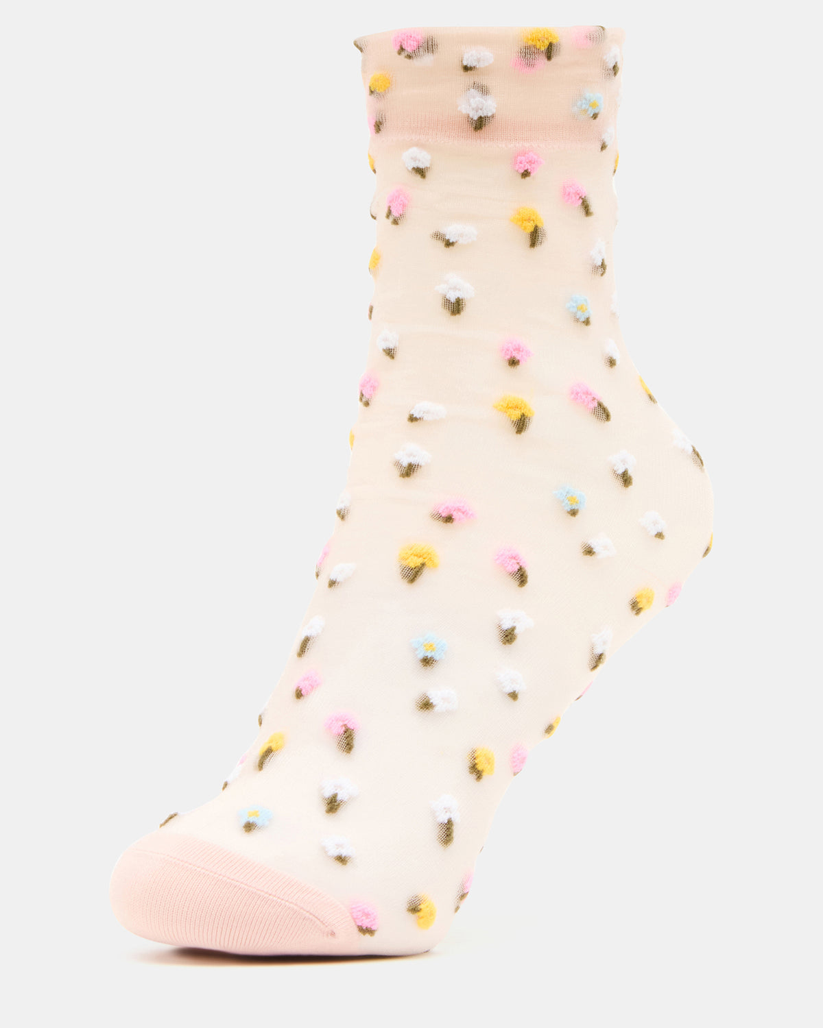2 WILDFLOWER PACK TULLE SOCKS BLUSH Women's Anklet Socks Steve Madden BLUSH