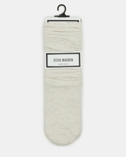 SLOUCHY RIB SOCKS OATMEAL HEATHER Scrunch Socks Steve Madden TAUPE