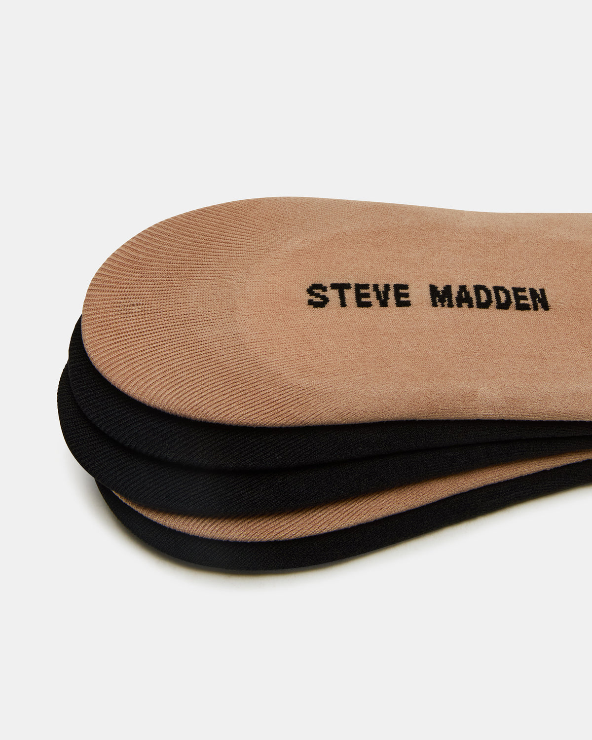 5PK SOLID MICROFIBER LINERS Women's Multi Pack Footie Socks Steve Madden BLACK/NUDE