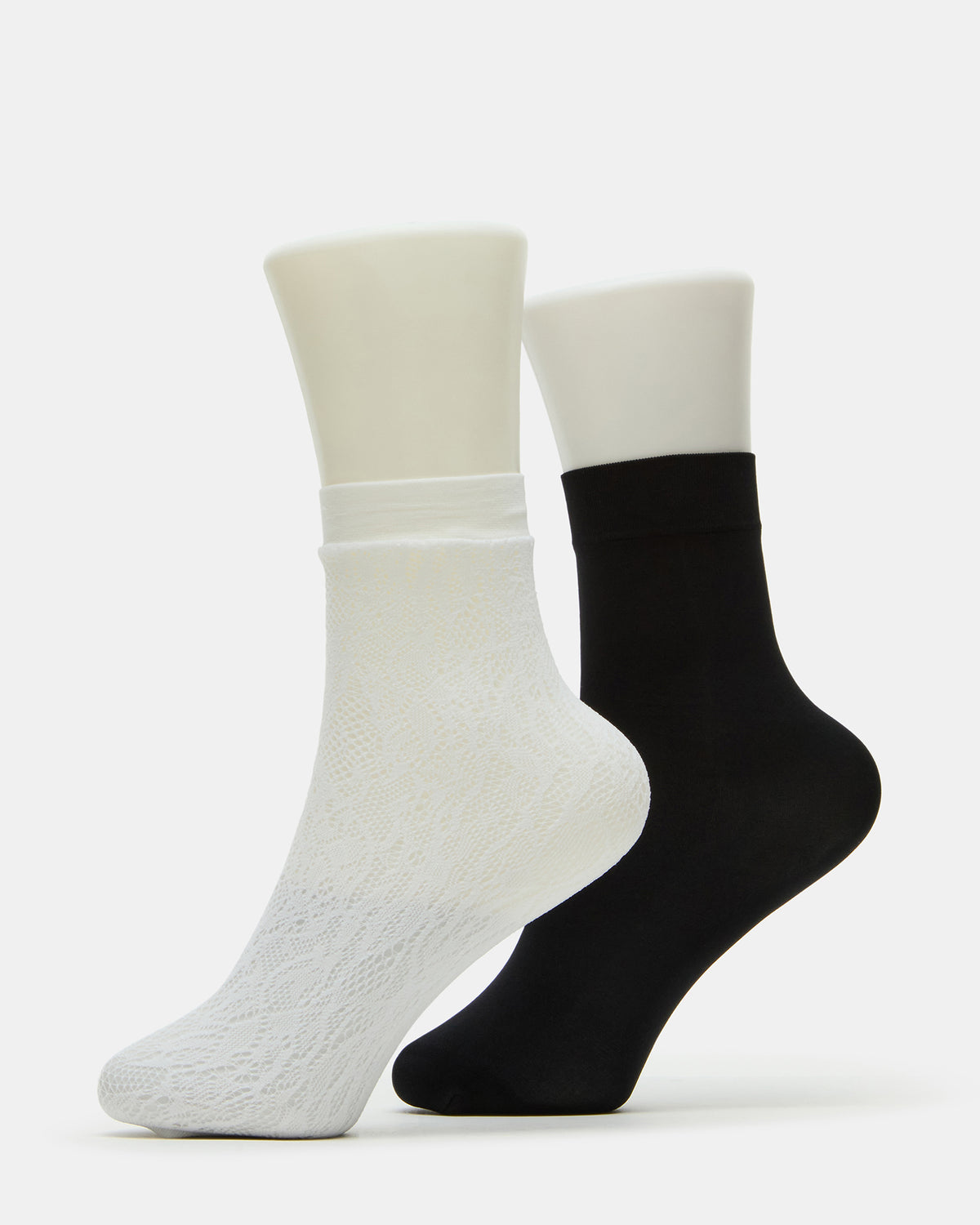 2 Pack Lace Anklet Women's Quarter Socks White Steve Madden WHITE