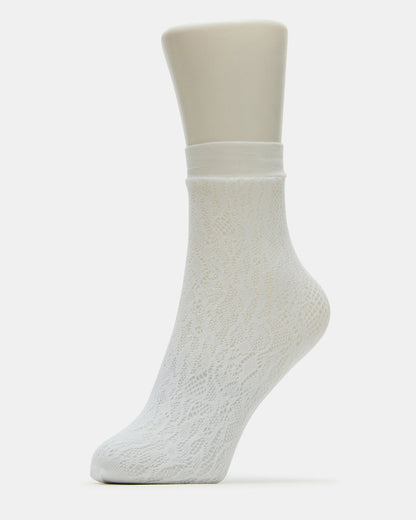 2 Pack Lace Anklet Women's Quarter Socks White Steve Madden WHITE