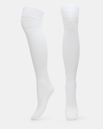 PREPPY White Over-The-Knee Footed Women's Tights Steve Madden WHITE