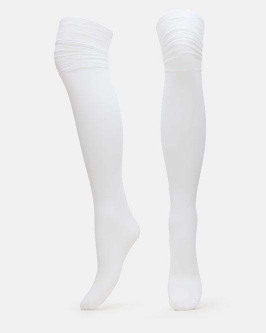 PREPPY White Over-The-Knee Footed Women's Tights Steve Madden WHITE