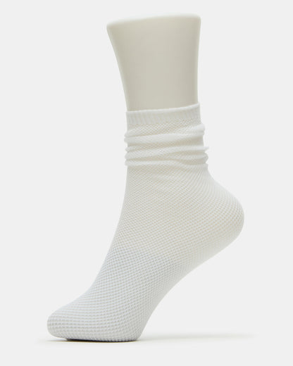 FISHNET SHLOUCHY CREW SOCKS White Women's Quarter Socks Steve Madden WHITE