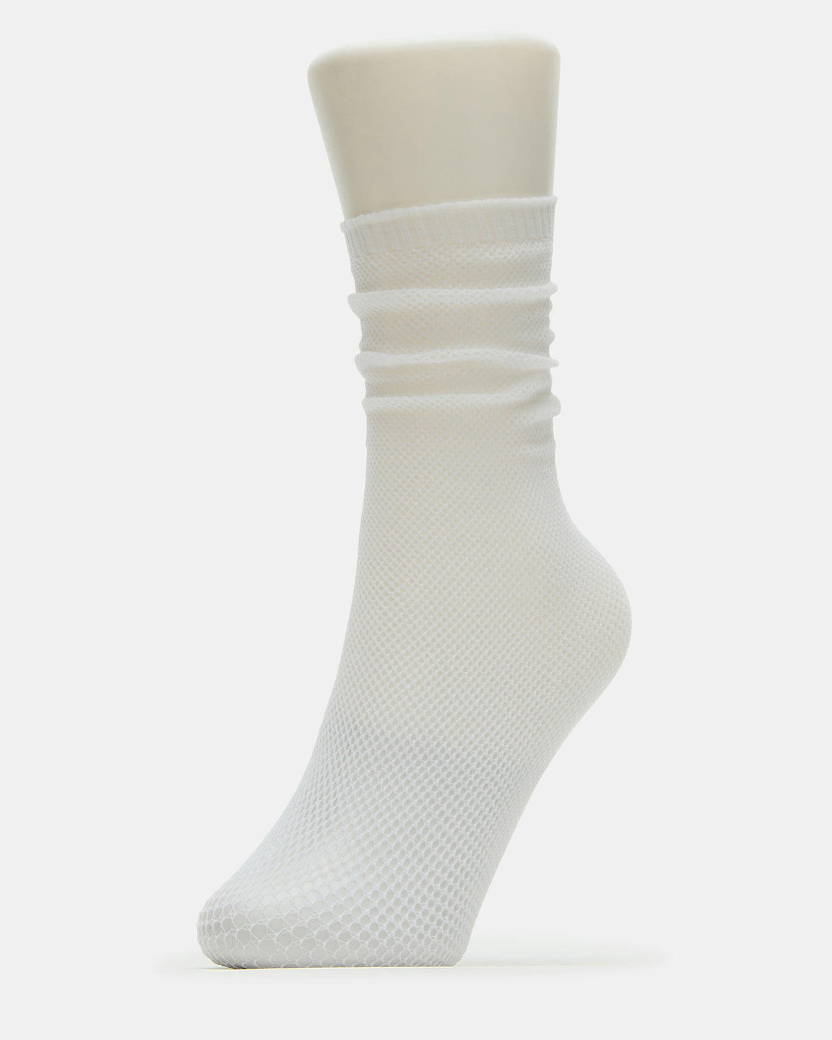 FISHNET SHLOUCHY CREW SOCKS White Women's Quarter Socks Steve Madden WHITE