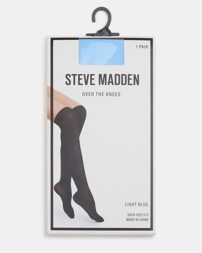 PREPPY Light Blue Over-The-Knee Footed Women's Tights Steve Madden LIGHT BLUE